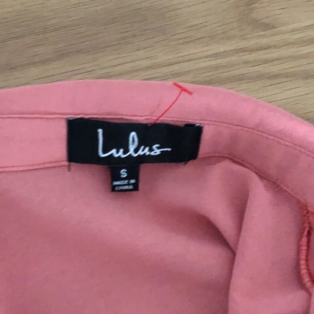 LuLu’s tie front button down long sleeve top - Picture 3 of 4